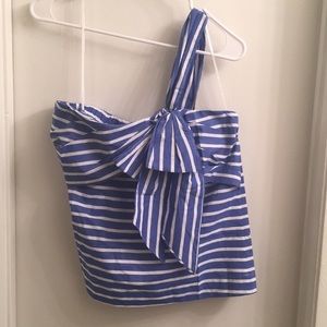 J. Crew One Shoulder Striped Top SIZE 6